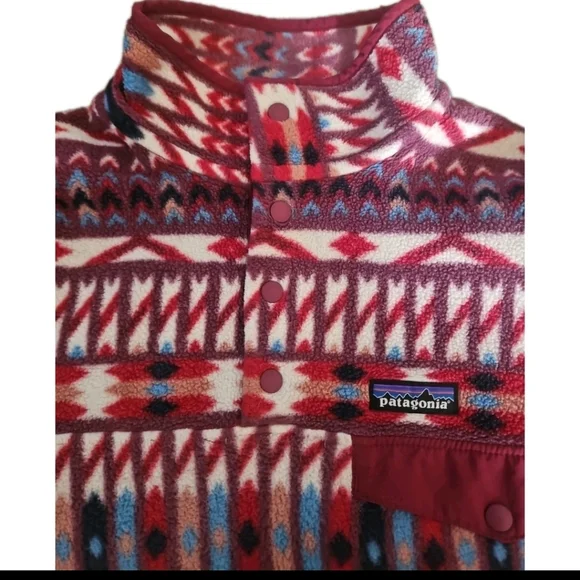 Patagonia Womens Aztec Print  Lightweight Synchilla® Snap-T® Pullover S - Picture 9 of 15